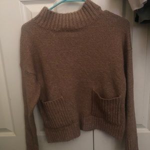 Comfy brown fuzzy warm sweater